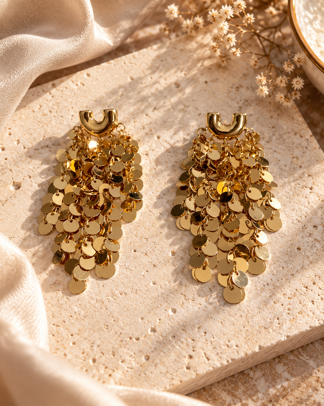 Golden Cascade Earrings