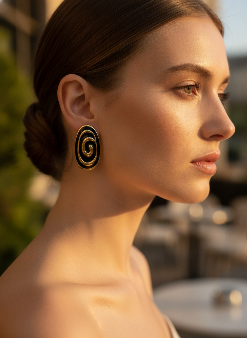 Golden Spiral Earrings
