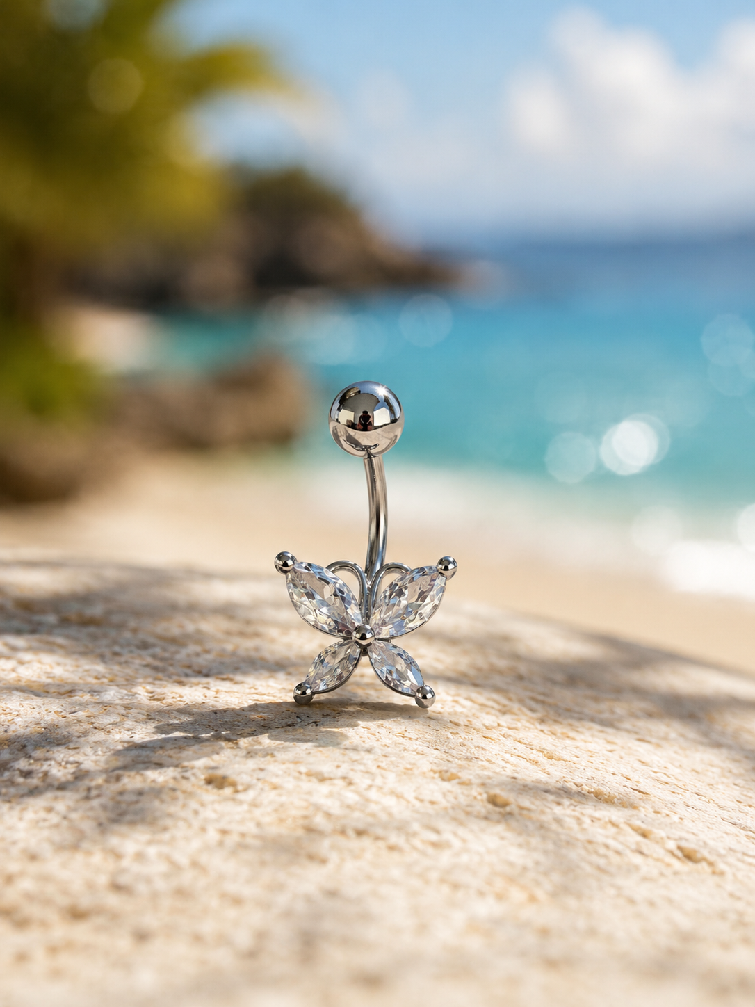 Silver Flutter Belly Ring