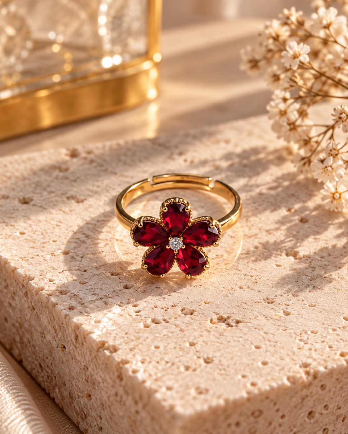 Crimson Bloom Ring