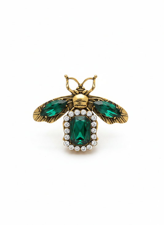 Emerald Jewel Bee Brooch