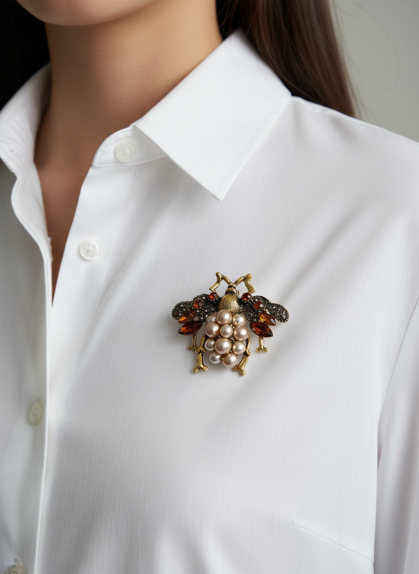 Pearl Bumblebee Brooch