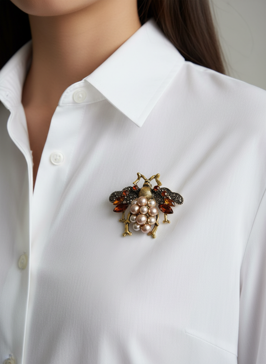 Pearl Bumblebee Brooch