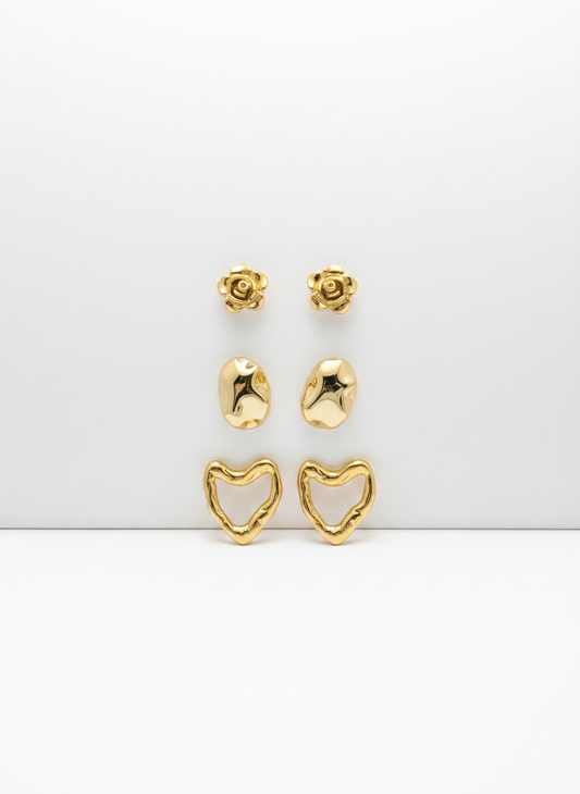 Golden Love Trio Earrings