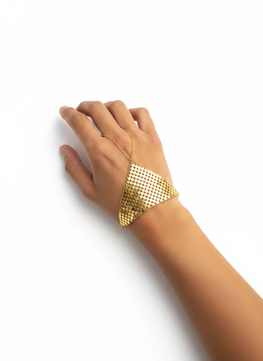Golden Mesh Hand Chain