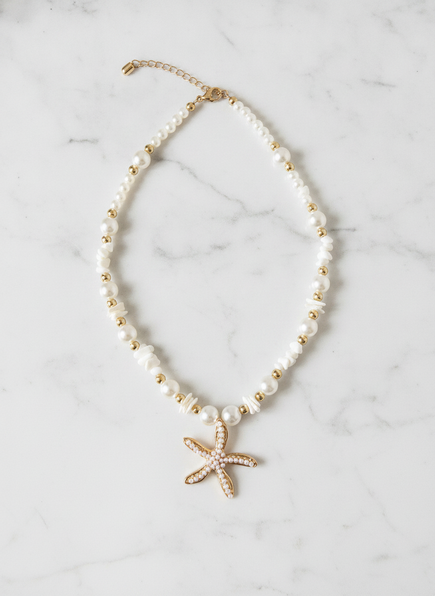 Pearl Tide Starfish Necklace