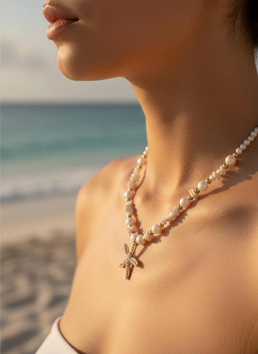 Pearl Tide Starfish Necklace