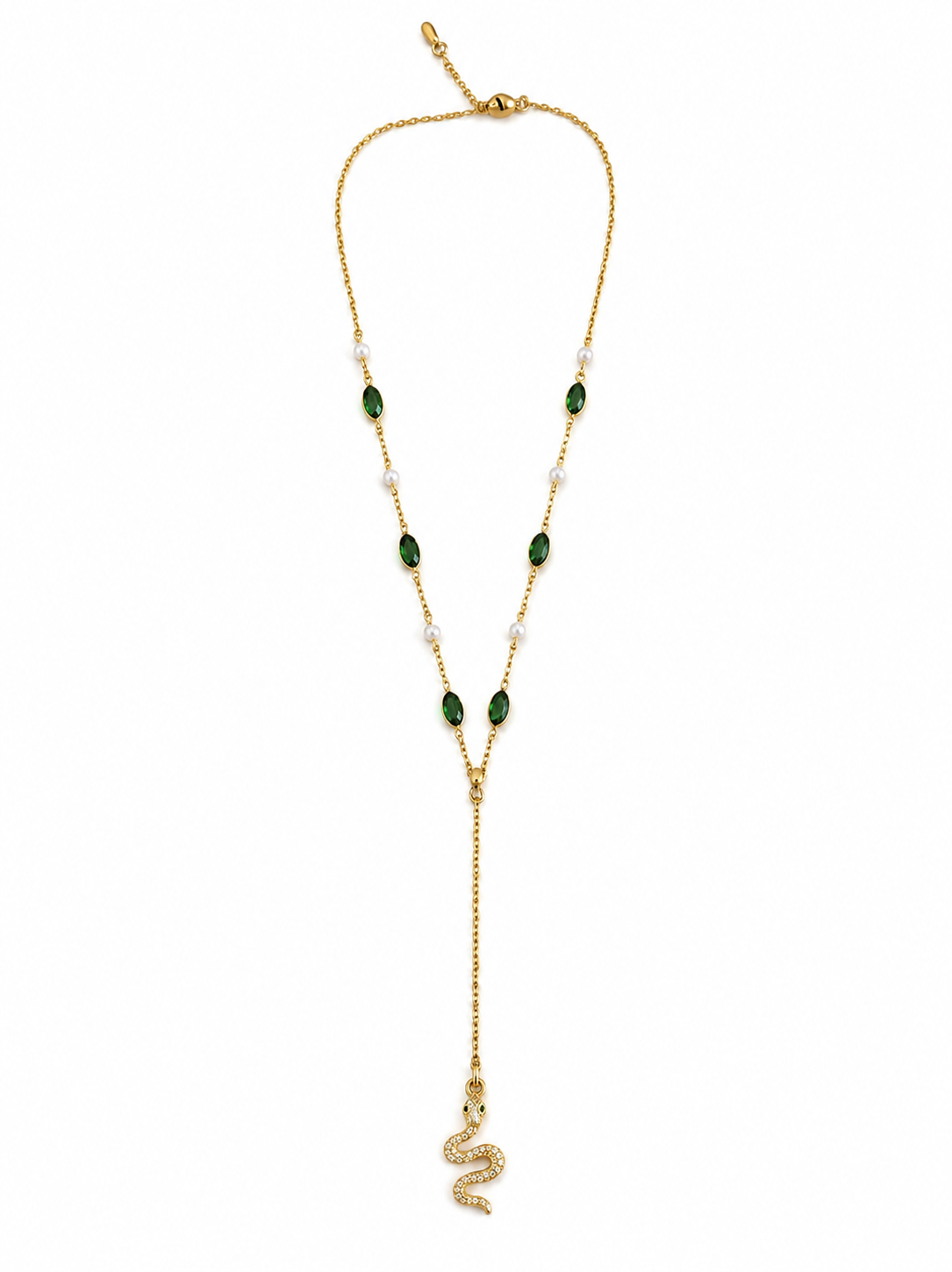 Emerald Serpent Y-Necklace