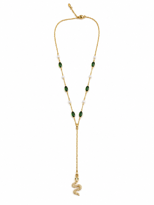 Emerald Serpent Y-Necklace
