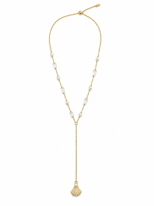 Pearl Cascade Shell Y-Necklace